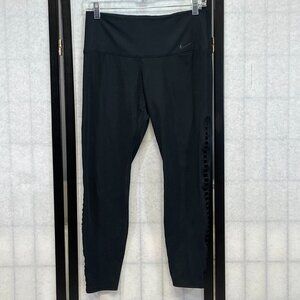 Nike Dri-Fit Sculpt Hyper Tight Fit Stretch Ladder Leggings Black Workout Gym L